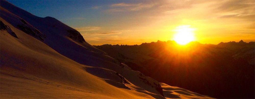 freeride panorama sonnenaufgang nacht