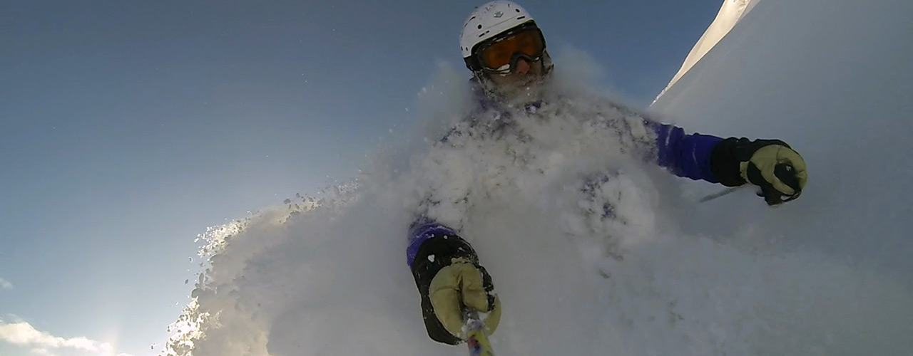 freeride im montafon - selfiestick raphael